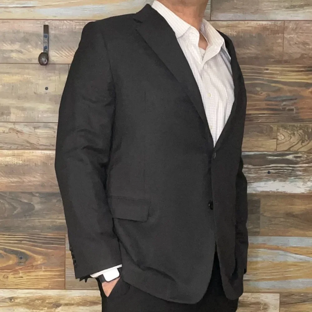 Hickey Freeman Ing Loro Piana Super 150's Wool Gray Dual Vent Blazer Jacket 44R